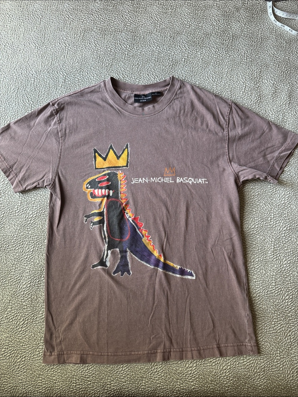 Cotton On Brown Jean-Michel Basquiat Graphic Short Sleeve Tee Mens Small